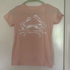 Crew Cuts kids tshirt, light pink with Crab on the front, lightly worn.